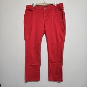 EILEEN FISHER Red Organic Cotton Jeans Pant Size 16